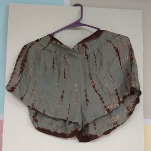 Boutique Tie-Dye Shorts in Brown and Gray